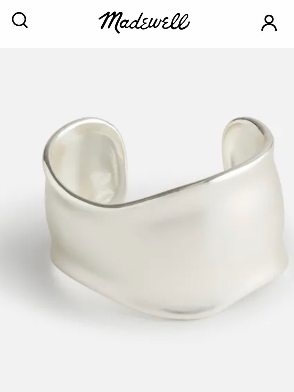 Madewell Silver Sculpted Cuff Bracelet